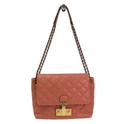 Marc Jacobs Pink Quilted Leather Large Baroque Single Shoulder Bag For Women
