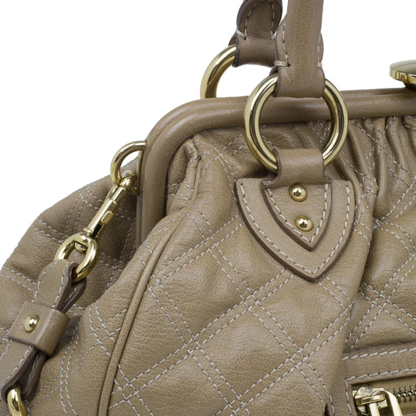 Marc Jacobs Beige Quilted Leather Stam Bag For Women 8 Marc Jacobs Beige Quilted Leather Stam Bag For Women - Image 8