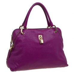 Marc Jacobs Purple Leather Paradise Little Janice Satchel For Women -Cheap Marc Jacobs Store luxury women marc jacobs used handbags p80383 0003