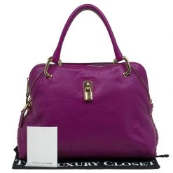 Marc Jacobs Purple Leather Paradise Little Janice Satchel For Women -Cheap Marc Jacobs Store luxury women marc jacobs used handbags p80383 0008