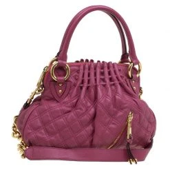 Marc Jacobs Burgundy Quilted Leather Cecilia Satchel For Women -Cheap Marc Jacobs Store luxury women marc jacobs used handbags p82709 003