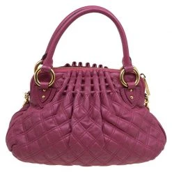 Marc Jacobs Burgundy Quilted Leather Cecilia Satchel For Women -Cheap Marc Jacobs Store luxury women marc jacobs used handbags p82709 004
