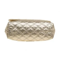 Marc Jacobs Gold Quilted Leather Large Bow Shoulder Bag For Women -Cheap Marc Jacobs Store luxury women marc jacobs used handbags p83145 005