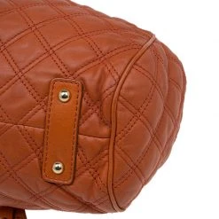 Marc Jacobs Orange Quilted Leather Stam Shoulder Bag For Women -Cheap Marc Jacobs Store luxury women marc jacobs used handbags p86478 0011