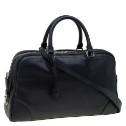 Marc Jacobs Black Leather The Venetia Bowling Bag For Women -Cheap Marc Jacobs Store luxury women marc jacobs used handbags p87180 003