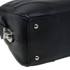 Marc Jacobs Black Leather The Venetia Bowling Bag For Women -Cheap Marc Jacobs Store luxury women marc jacobs used handbags p87180 009