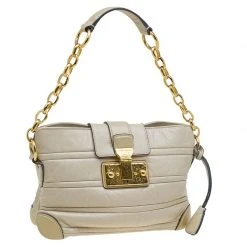 Marc Jacobs Beige Leather Mariah Shoulder Bag For Women -Cheap Marc Jacobs Store luxury women marc jacobs used handbags p87733 003