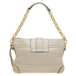 Marc Jacobs Beige Leather Mariah Shoulder Bag For Women -Cheap Marc Jacobs Store luxury women marc jacobs used handbags p87733 004
