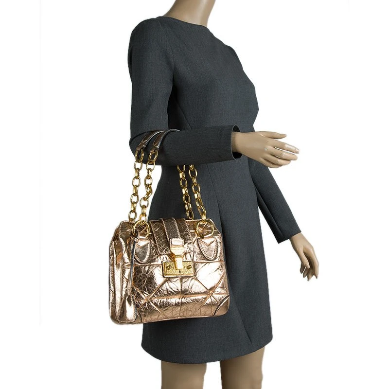 Marc Jacobs Metallic Rose Quilted Leather Shoulder Bag For Women 2 Marc Jacobs Metallic Rose Quilted Leather Shoulder Bag For Women - Image 2