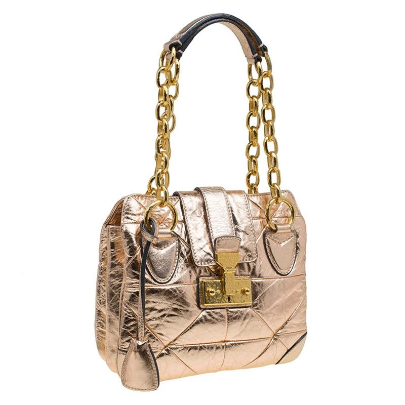 Marc Jacobs Metallic Rose Quilted Leather Shoulder Bag For Women 3 Marc Jacobs Metallic Rose Quilted Leather Shoulder Bag For Women - Image 3
