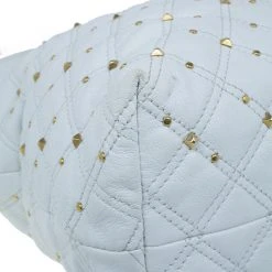 Marc Jacobs White Leather Large Rio Stardust Studded Satchel For Women -Cheap Marc Jacobs Store luxury women marc jacobs used handbags p9369 008