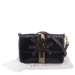 Marc Jacobs Dark Green Patent Leather Embellished Crossbody Bag For Women -Cheap Marc Jacobs Store luxury women marc jacobs used handbags p94330 0009 scaled