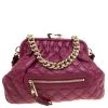 Marc Jacobs Burgundy Leather Mini Stam Shoulder Bag For Women