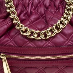 Marc Jacobs Burgundy Leather Mini Stam Shoulder Bag For Women -Cheap Marc Jacobs Store luxury women marc jacobs used handbags p98092 005