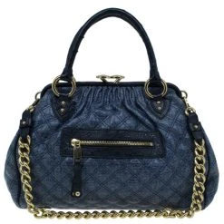 Marc Jacobs Blue Python Embossed Stam Satchel For Women