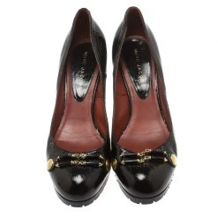 Marc Jacobs Black Patent Leather Block Heel Pumps Size 39.5 For Women -Cheap Marc Jacobs Store luxury women marc jacobs used shoes p184922 003