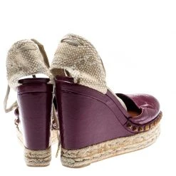 Marc Jacobs Burgundy Patent Leather Wedge Espadrille Platform Sandals Size 38 For Women -Cheap Marc Jacobs Store luxury women marc jacobs used shoes p193394 004