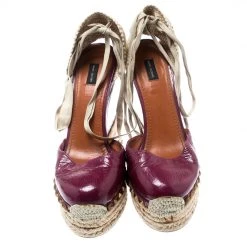 Marc Jacobs Burgundy Patent Leather Wedge Espadrille Platform Sandals Size 38 For Women -Cheap Marc Jacobs Store luxury women marc jacobs used shoes p193394 005