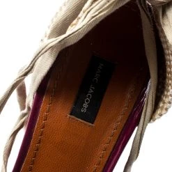 Marc Jacobs Burgundy Patent Leather Wedge Espadrille Platform Sandals Size 38 For Women -Cheap Marc Jacobs Store luxury women marc jacobs used shoes p193394 006