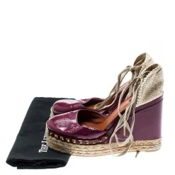 Marc Jacobs Burgundy Patent Leather Wedge Espadrille Platform Sandals Size 38 For Women -Cheap Marc Jacobs Store luxury women marc jacobs used shoes p193394 008