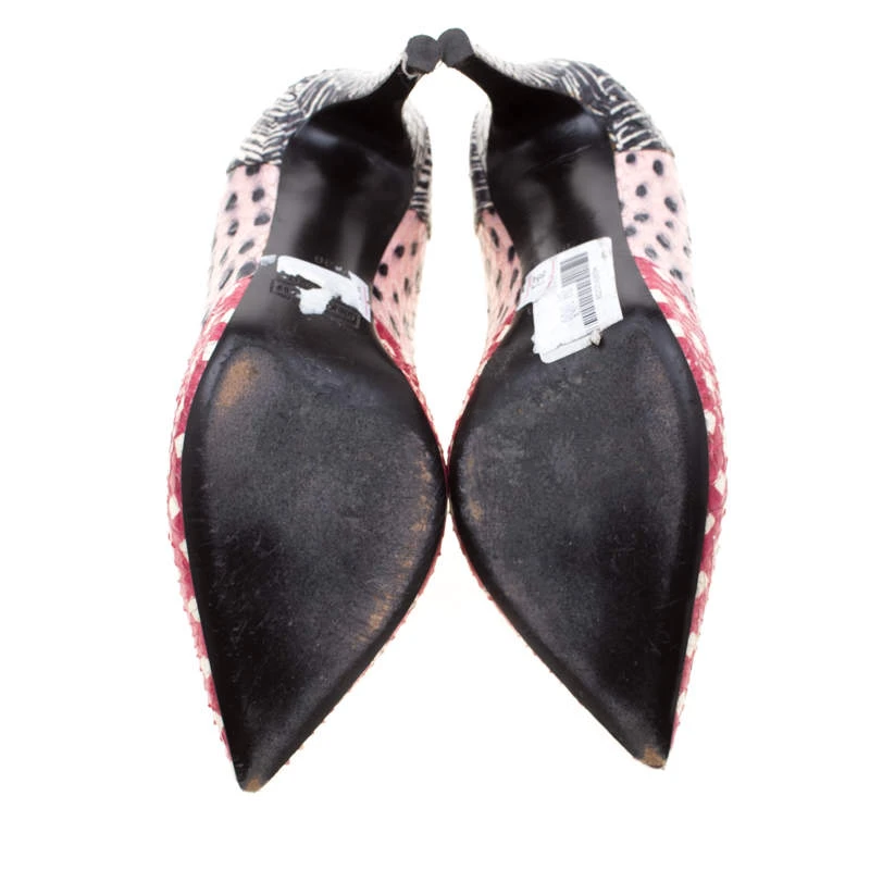 Marc Jacobs Multicolor Python Leather Pointed Toe Pumps Size 38 For Women 6 Marc Jacobs Multicolor Python Leather Pointed Toe Pumps Size 38 For Women - Image 6