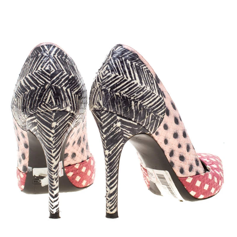 Marc Jacobs Multicolor Python Leather Pointed Toe Pumps Size 38 For Women 5 Marc Jacobs Multicolor Python Leather Pointed Toe Pumps Size 38 For Women - Image 5