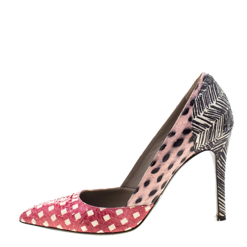 Marc Jacobs Multicolor Python Leather Pointed Toe Pumps Size 38 For Women 2 Marc Jacobs Multicolor Python Leather Pointed Toe Pumps Size 38 For Women - Image 2