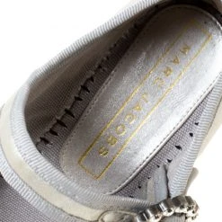 Marc Jacobs Metallic Silver Crystal Embellished Leather Suzi Mary Jane Espadrille Platforms Size 38 For Women -Cheap Marc Jacobs Store luxury women marc jacobs used shoes p225458 005