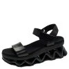 Marc By Marc Jacobs Black Leather Zigzag Platform Ankle Strap Sandals Size 38 For Women