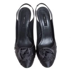 Marc Jacobs Graphite Satin Ruffle And Rose Detail Round Toe Slingback Sandals Size 36.5 For Women 10 Marc Jacobs Graphite Satin Ruffle And Rose Detail Round Toe Slingback Sandals Size 36.5 For Women -Cheap Marc Jacobs Store luxury women marc jacobs used shoes p260688 003