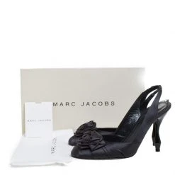 Marc Jacobs Graphite Satin Ruffle And Rose Detail Round Toe Slingback Sandals Size 36.5 For Women 15 Marc Jacobs Graphite Satin Ruffle And Rose Detail Round Toe Slingback Sandals Size 36.5 For Women -Cheap Marc Jacobs Store luxury women marc jacobs used shoes p260688 008