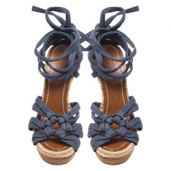 Marc Jacobs Blue Denim Platform Ankle Wrap Sandals Size 38 For Women -Cheap Marc Jacobs Store luxury women marc jacobs used shoes p268251 005