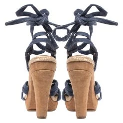 Marc Jacobs Blue Denim Platform Ankle Wrap Sandals Size 38 For Women -Cheap Marc Jacobs Store luxury women marc jacobs used shoes p268251 006