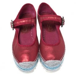 Marc Jacobs Metallic Red Leather Crystal Embellished Suzi Mary Jane Platform Sneakers Size 37 For Women -Cheap Marc Jacobs Store luxury women marc jacobs used shoes p276568 007