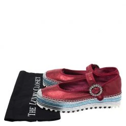 Marc Jacobs Metallic Red Leather Crystal Embellished Suzi Mary Jane Platform Sneakers Size 37 For Women -Cheap Marc Jacobs Store luxury women marc jacobs used shoes p276568 009