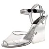 Marc Jacobs Silver PVC And Leather Plexiglass Heel Sandals Size 35 For Women