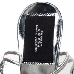 Marc Jacobs Silver PVC And Leather Plexiglass Heel Sandals Size 35 For Women -Cheap Marc Jacobs Store luxury women marc jacobs used shoes p310528 006