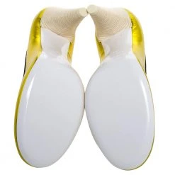 Marc Jacobs Metallic Green Leather Bow Cone Heel Pumps Size 38 For Women -Cheap Marc Jacobs Store luxury women marc jacobs used shoes p326744 006