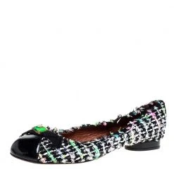Marc Jacobs Multicolor Tweed And Patent Leather Crystal Embellished Ballet Flats Size 41 For Women
