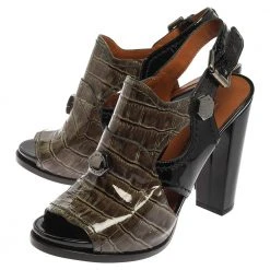 Marc Jacobs Green/Black Croc Embossed Patent Leather Slingback Sandals Size 39.5 For Women 11 Marc Jacobs Green/Black Croc Embossed Patent Leather Slingback Sandals Size 39.5 For Women -Cheap Marc Jacobs Store luxury women marc jacobs used shoes p352041 003