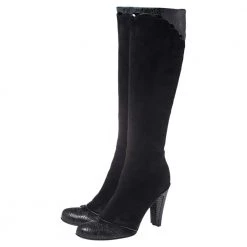 Marc Jacobs Black Python Embossed Leather And Suede Knee High Boots Size 39.5 For Women 11 Marc Jacobs Black Python Embossed Leather And Suede Knee High Boots Size 39.5 For Women -Cheap Marc Jacobs Store luxury women marc jacobs used shoes p352469 002