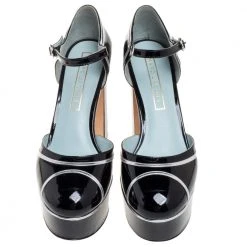 Marc Jacobs Black Patent Leather Edie Mary Jane Platform Pumps Size 39.5 For Women -Cheap Marc Jacobs Store luxury women marc jacobs used shoes p355597 002
