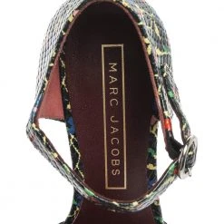 Marc Jacobs Multicolor Snake Embossed Leather Sky Floral Platform Sandals Size 38 For Women -Cheap Marc Jacobs Store luxury women marc jacobs used shoes p355645 006