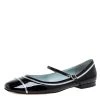Marc Jacobs Black Patent Leather Mary Jane Ballet Flats Size 40 For Women