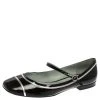Marc Jacobs Black Patent Leather Poppy Mary Jane Ballet Flat Size 39.5 For Women