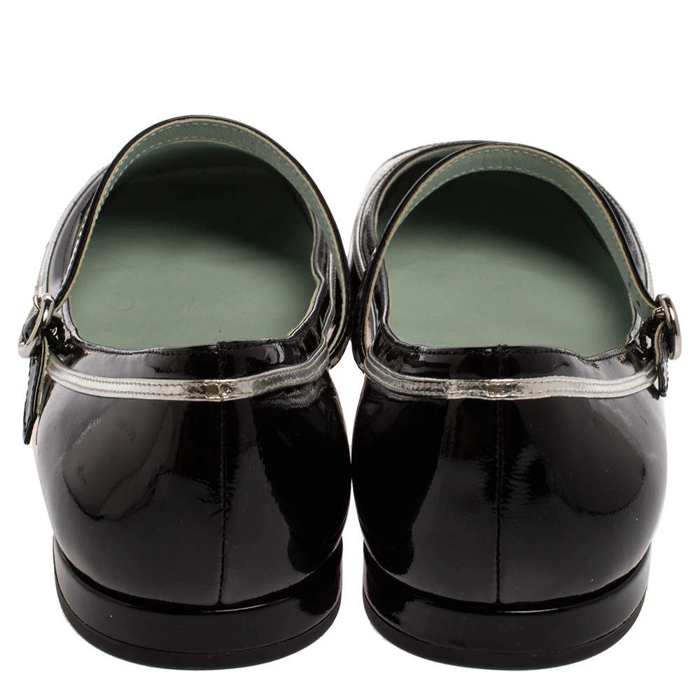 Marc Jacobs Black/ Silver Patent Leather Poppy Mary Jane Ballerina Flat Size 39.5 For Women 5 Marc Jacobs Black/ Silver Patent Leather Poppy Mary Jane Ballerina Flat Size 39.5 For Women - Image 5