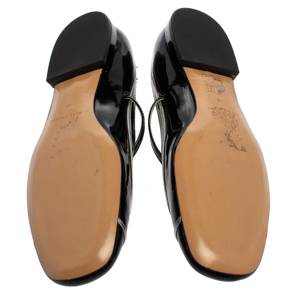 Marc Jacobs Black/ Silver Patent Leather Poppy Mary Jane Ballerina Flat Size 40 For Women 6 Marc Jacobs Black/ Silver Patent Leather Poppy Mary Jane Ballerina Flat Size 40 For Women - Image 6