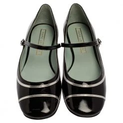Marc Jacobs Black/ Silver Patent Leather Poppy Mary Jane Ballerina Flat Size 40 For Women 10 Marc Jacobs Black/ Silver Patent Leather Poppy Mary Jane Ballerina Flat Size 40 For Women -Cheap Marc Jacobs Store luxury women marc jacobs used shoes p359884 006