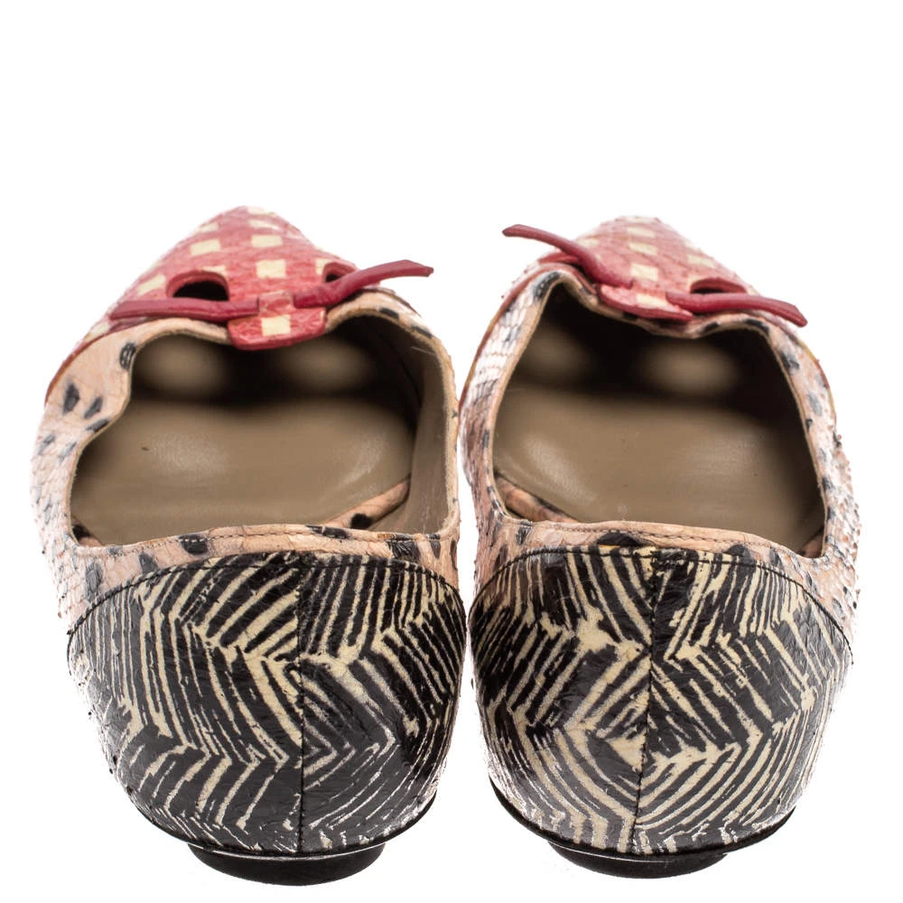 Marc Jacobs Multicolor Snakeskin Cut Out Mouse Pointed-Toe Flats Size 36 For Women 5 Marc Jacobs Multicolor Snakeskin Cut Out Mouse Pointed-Toe Flats Size 36 For Women - Image 5