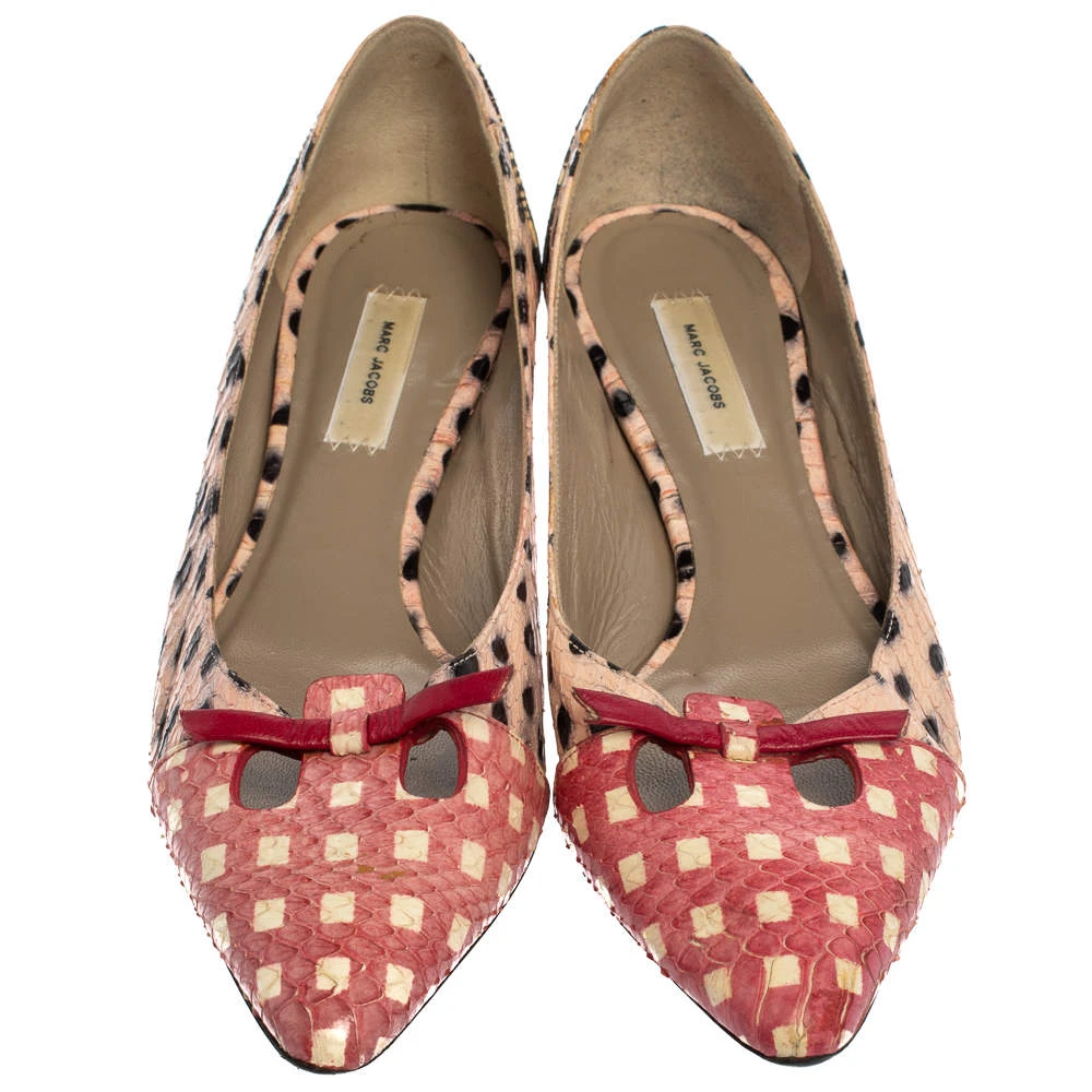 Marc Jacobs Multicolor Snakeskin Cut Out Mouse Pointed-Toe Flats Size 36 For Women 3 Marc Jacobs Multicolor Snakeskin Cut Out Mouse Pointed-Toe Flats Size 36 For Women - Image 3